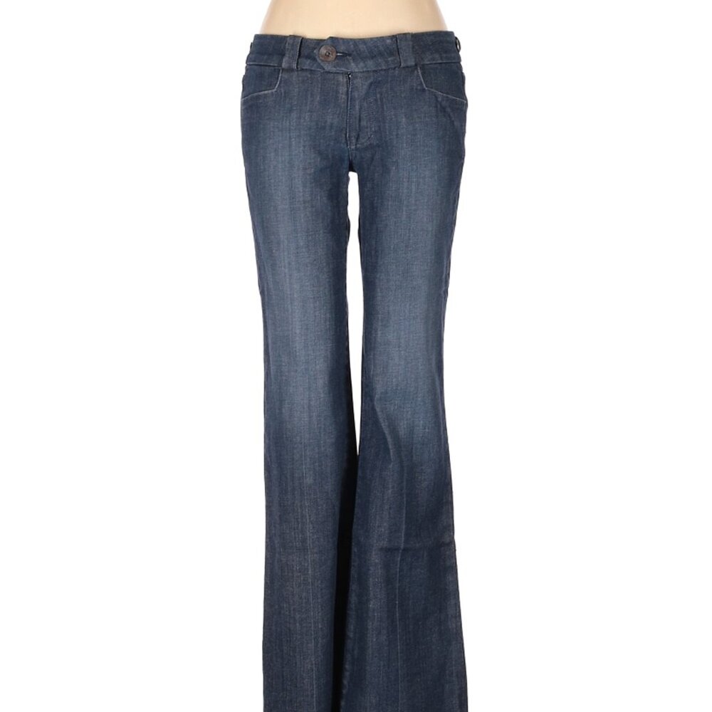 EUC Kasil Womens Jeans Size 28 (30 X 31) Medium Wash Boot Cut Low Rise Button